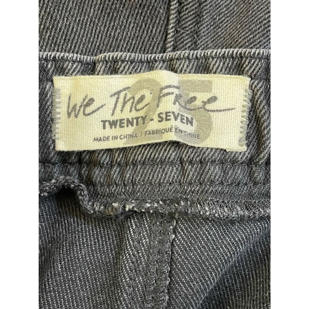 Free People We The Free Wide-Leg barrel leg Jeans raw hem Charcoal washed black - Picture 6 of 8